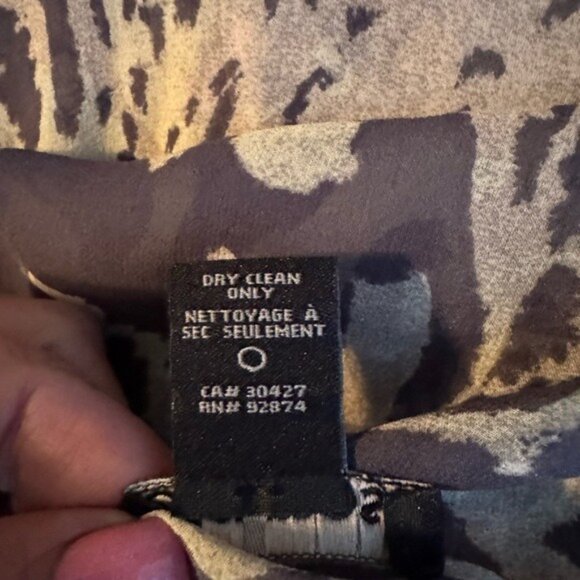 Ella Moss Womens Silk‎ Blouse Top Small Artsy Bohemian Quiet Luxury Tan Black - Picture 6 of 7